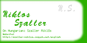 miklos szaller business card